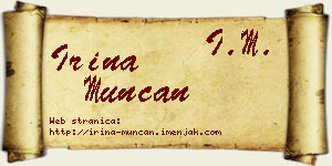 Irina Munćan vizit kartica